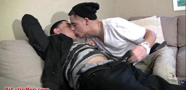  Latino papis with thick uncut cocks sucking and fucking each other